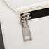 Women Stylish Black and White Messenger Bag faux Leather Satchel Tote Shoulder Handbag