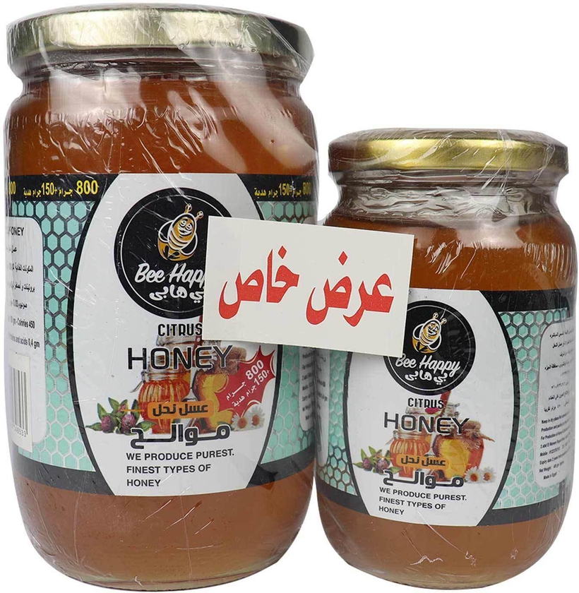 Bee Happy Citrus Honey - 950 gram + Honey - 450 gram