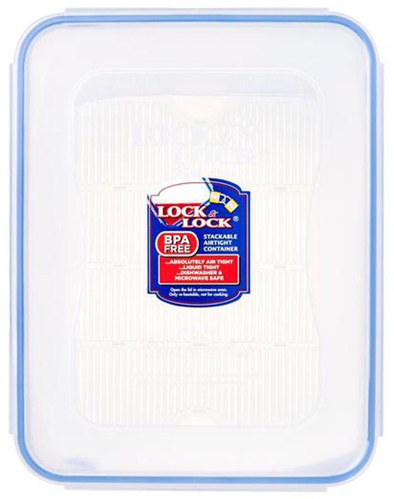 Lock &amp; Lock Stackable Airtight Rectangular Food Container Clear/Blue 9L
