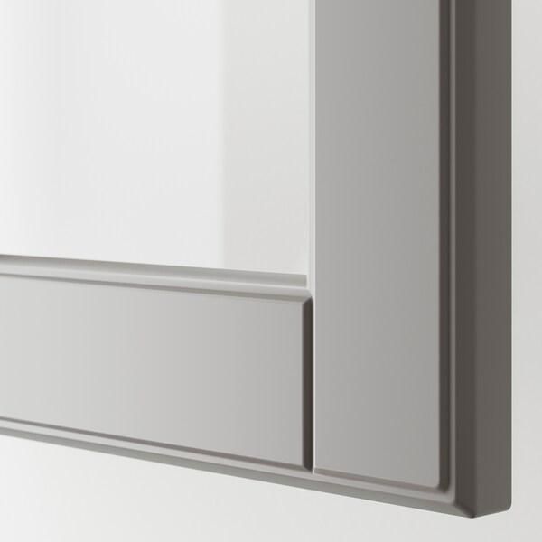 METOD خزانة حائط زاوية+رف دوّار/ب. زجاجي , أبيض/Bodbyn رمادي, ‎68x100 سم‏ - IKEA