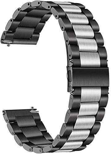 Stainless Steel Metal Band For AMAZFIT Watch GTR 47mm from Smart Stuff - Double Black / Silver