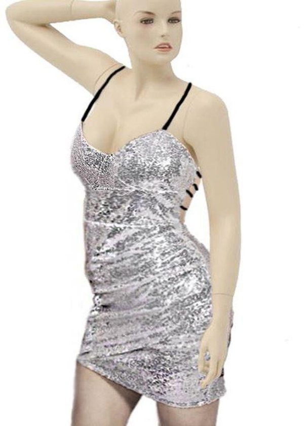 Fg Lingerie Baby Doll, Silver And Black, One Size, Lycra
