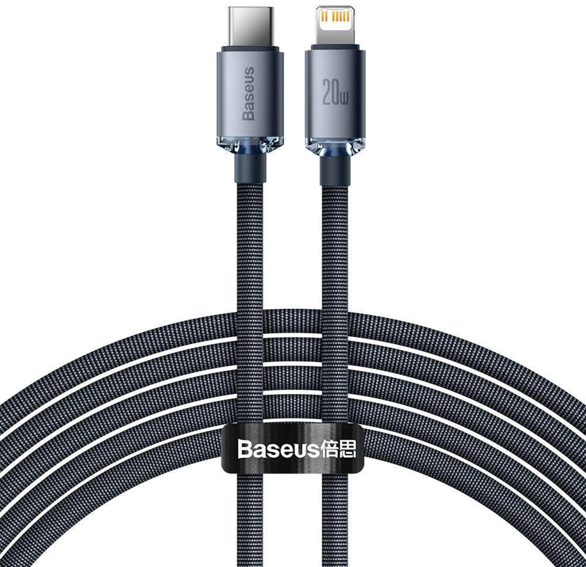 Baseus Crystal Shine series 20W Fast Charging Type C to IP Data Cable 1.2m - Black