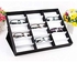 18 Grid Sunglasses Storage Box Organizer Glasses Display Case Stand Holder Eyeglasses Box Sunglasses Case with Foldable Lid (White Lining/Black Lid)