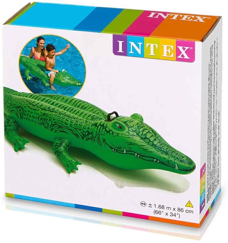 Intex Gator Ride On Inflatable Pool Float - 168&times;86 Cm