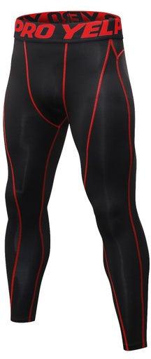 Men Quick Dry Breathable Elastic Running Trousers Black/Red