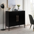 REHOOPEX Black Storage Cabinet, Modern Accent Buffet Cabinet, Free Standing Sideboard Storage with Door, Wood Sideboard for Bedroom, Living Room, Kitchen, Office or Hallway