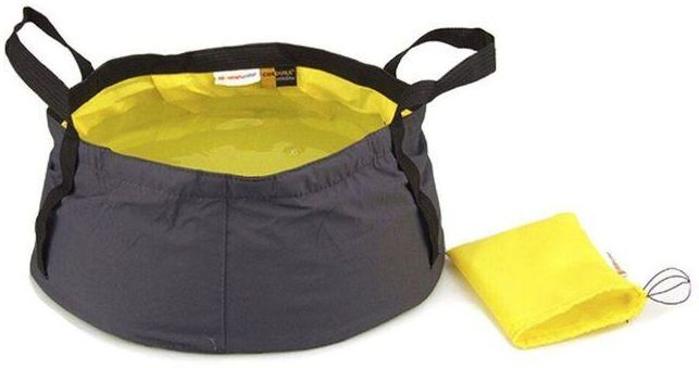 Outdoor Camping Hiking Folding Wash Basin Bucket Travel Bag 12L Yellow