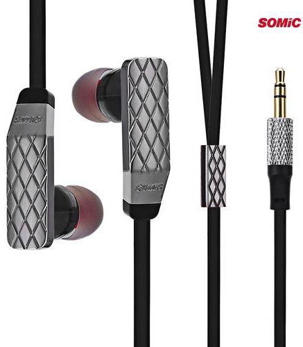 Generic Somic L2 HiFi Dynamic In-ear Earphones With Mic Support Hands-free Calling Song Switch - Silver And Black