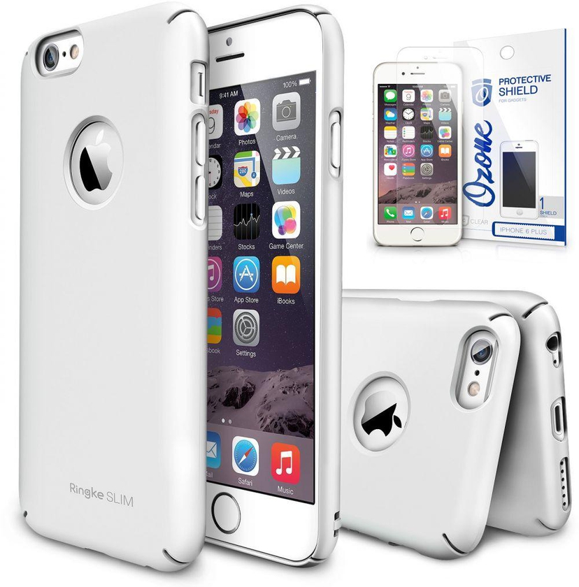 Rearth Ringke SLIM Premium Dual Coated [Logo-Cut Out] Hard Case for Apple iPhone 4.7 Inch - White