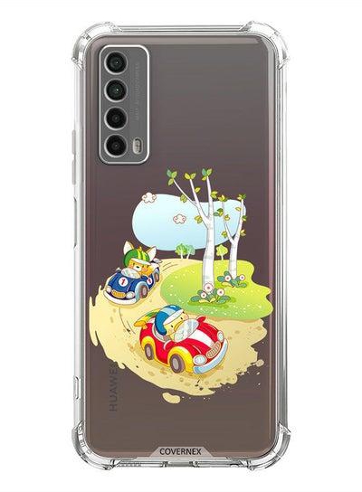 Shockproof Protective Case Cover For Huawei Y7a Cartoon Penguine Car Race