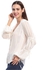 Bebe 403ZT101T850 Tie Sleeve Snap Blouse for Women - Off White