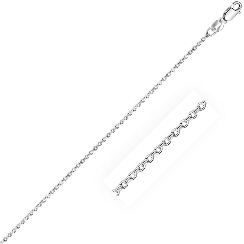 18k White Gold Cable Chain 1.1mm-rx76253-16