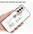 OKTEQ TPU Protection and Hybrid Rigid Clear Back Cover Case Cute Girl With Her Dog for Samsung Galaxy S22 5G