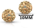 10 Karat Solid Yellow Gold Simple 10 mm Crystal Ball Earrings
