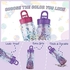 Water Bottle for Kids School with Straw, Glitter Drinking Water Bottles for Girls, Sippy Cup for Baby & Toddlers, Spill Proof Sipper Bottle with Cute Stickers 480ml (Purple)