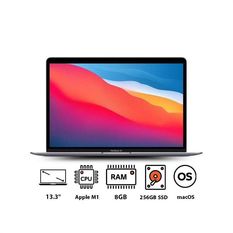 Apple MacBook Air MGN63AE/A Laptop, 13.3 inch, Apple M1 Chip, 256GB SSD, 8GB RAM, M1 GPU 7 Cores, macOS - Space grey