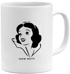 مج قهوة مطبوع عليه اقتباس من فيلم الرسوم المتحركة "Snow White" أبيض/ أسود 11أوقية