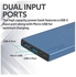 10000.0 mAh Compact Smart Charging Power Bank With Dual Usb Output Blue