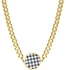 Stainless Steel Acrylic Black White Checkerboard Round Pendant Chain Necklace For Women Chain Choker Jewelry Accessories