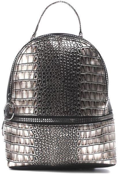 Ice Club Leather Reptile Pattern Backpack - Silver