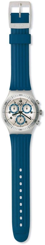 Swatch Blue Rubber White dial Watch for Men's YCS1009