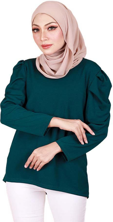 Kime Mutton Sleeves Solid Women Blouse B35118 - 2 Sizes (6 Colors)