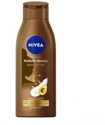 NIVEA Radiant & Beauty Advanced Care Lotion 400ml- enriched with 5 natural oils:Almond,Soybean, Avocado,Macadamia & Olive Oil.This blend of oil gives you lingering nourishment & gl
