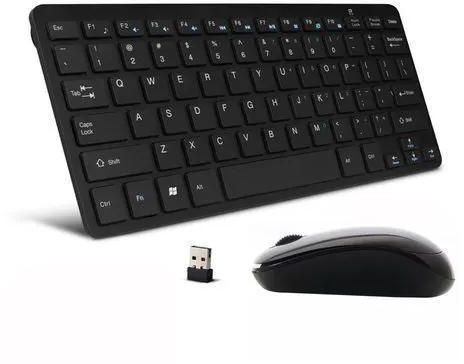 Generic Mini Wireless Keyboard & Mouse Combo Black one size