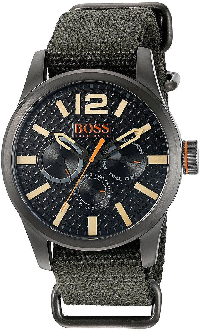 Hugo Boss Orange Paris Men's Black Dial Canvas Band Watch - 1513312