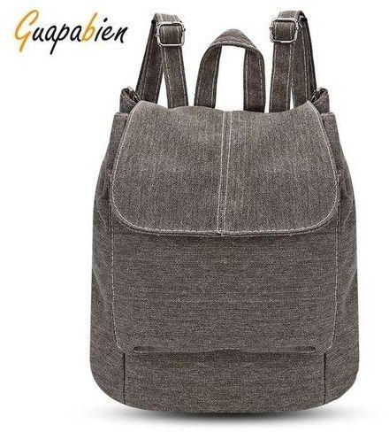 Fashion Women Casual Canvas Backpack - Coffee