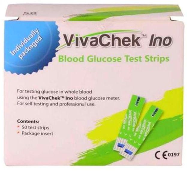 VIVACHEK INO Blood Glucose Test Strips - 50 Pcs Individually Packaged