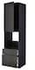 METOD / MAXIMERA High cabinet f oven+door/2 drawers, black/Voxtorp dark grey, 60x60x220 cm - IKEA