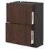 METOD / MAXIMERA Base cabinet with 2 drawers, black/Voxtorp walnut, 60x37 cm - IKEA