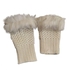 Fingerless Fur Warm Wrist Wool Gloves Luxury Fur Hand Warmer-White