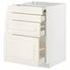 METOD / MAXIMERA Bc w pull-out work surface/3drw, white/Bodbyn off-white, 60x60 cm - IKEA
