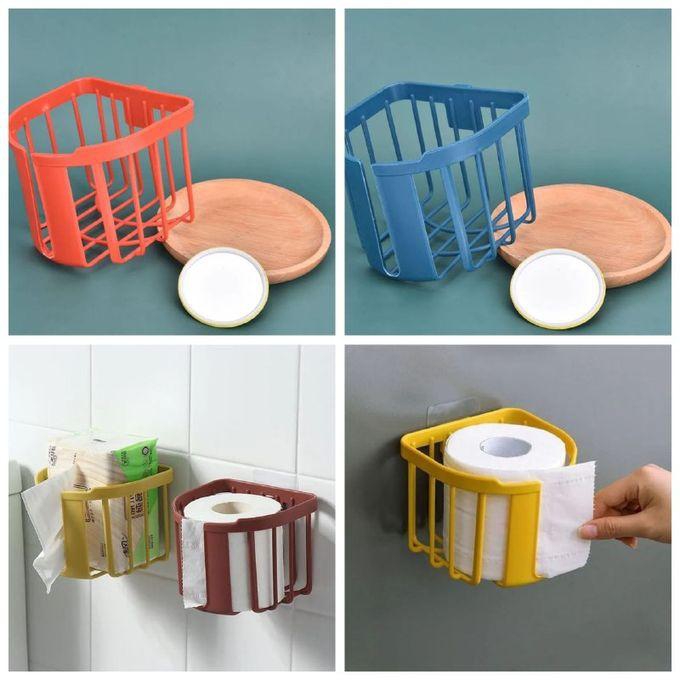 Wall Mount Toilet Paper Holder Punch-Free Tissue Storage Box