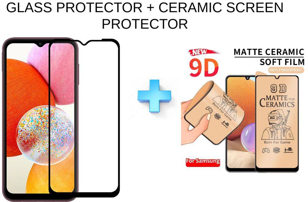 Samsung Galaxy A12 Tempered Glass Screen Protector + Ceramic Full Screen Protector./