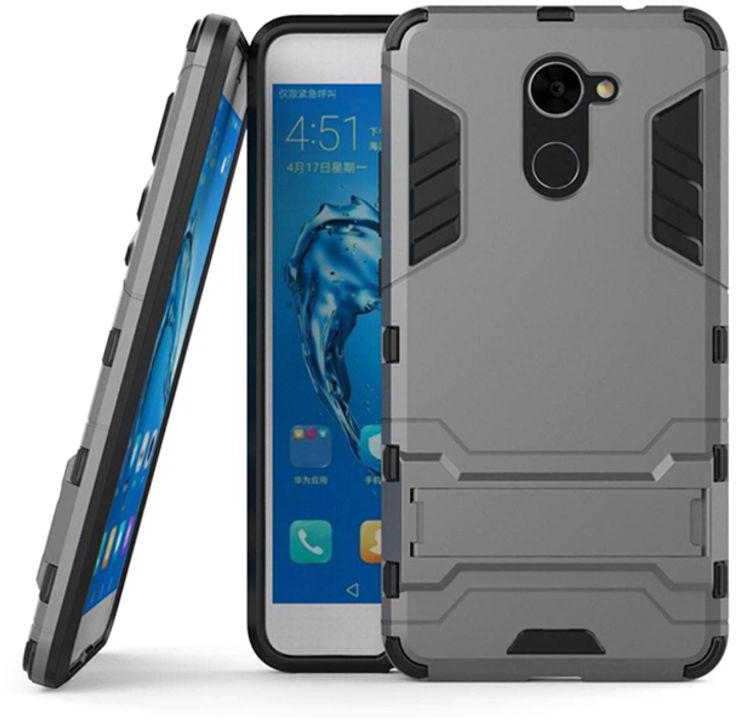 Protective Case Cover With Kickstand For Huawei Y7 Prime/Enjoy 7 Plus Grey/Black