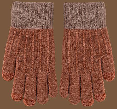 Warm Colorblock Knitted Gloves