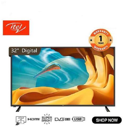 Itel S322, Frameless 32" Inch HD Digital LED TV, A+ Panel I-cast