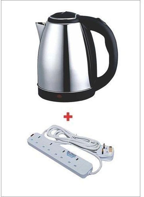 Scarlett Cordless Electric Kettle - 2Litres - Silver+4 Free Way Way Extension.