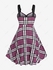 Plus Size Plaid Lace Up Zipper Heart Buckles Cami Dress - L | Us 12