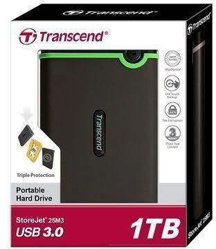 Transcend External Hard Disk Drive USB 3.0 - 1TB - Grey