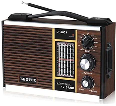 Leotec FM/AM/MW1/MW2 - LT. 2009 Classic Wood Shape Radio, Brown