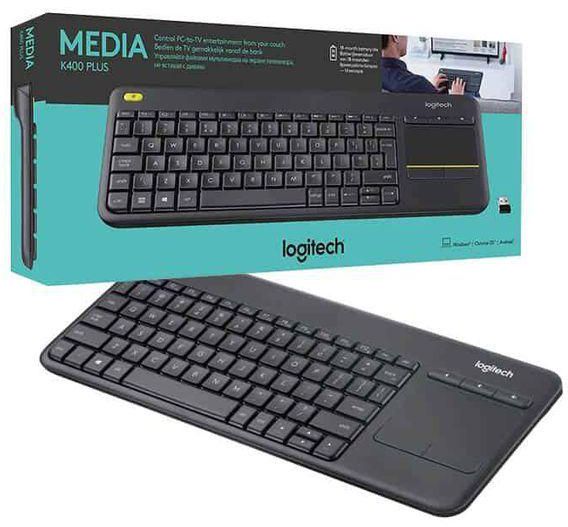Logitech K400 Plus Wireless Keyboard, TouchPad, USB - Black