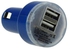 2-Port Mini Universal Dual USB Car Charger Adapter Bullet 5V 2.1A+1A For iPhone Blue