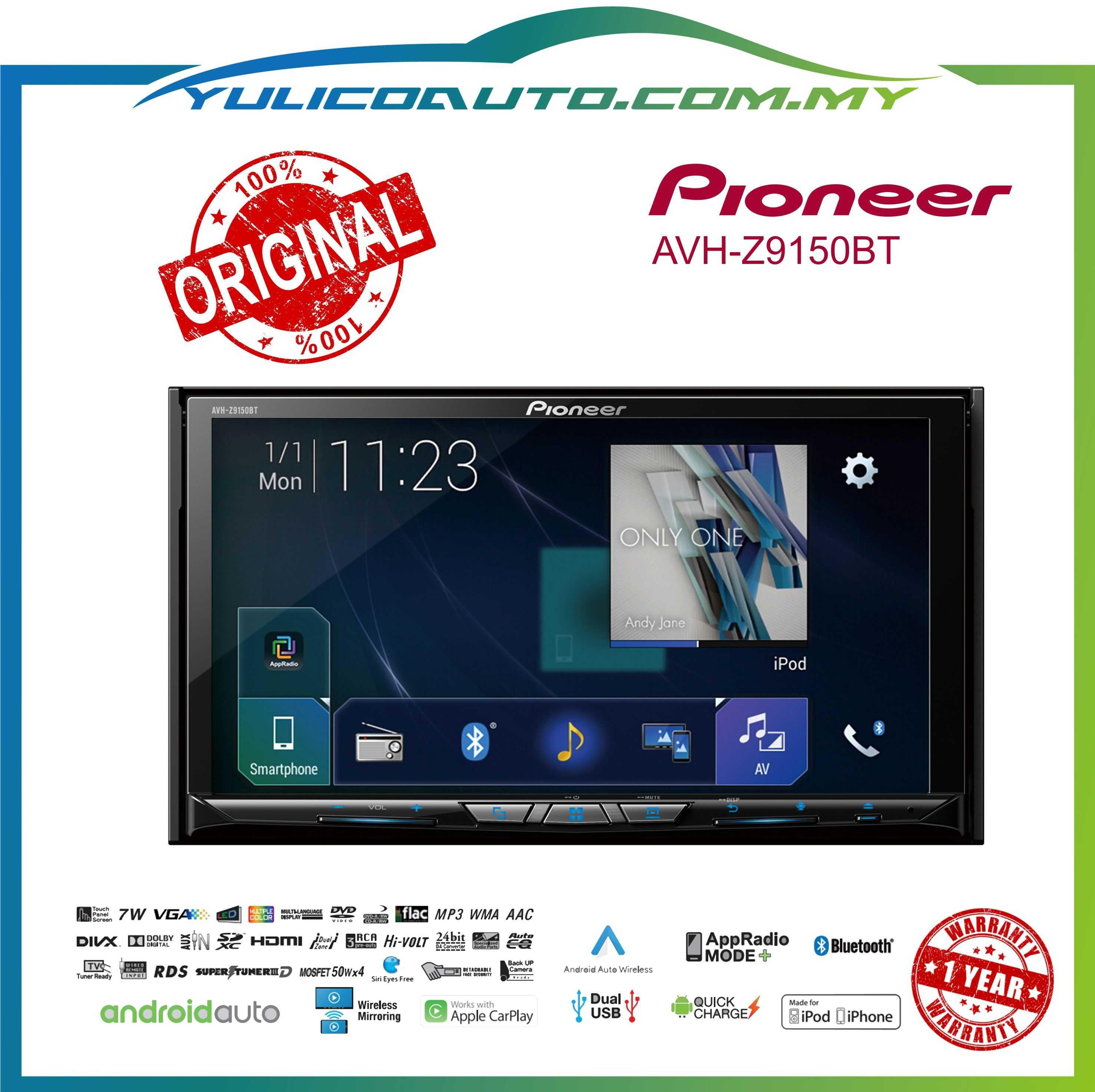 Pioneer Avh-Z9150bt Car Dvd Player 7' Wireless Apple Carplay Android Auto Mirroring