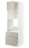 METOD / MAXIMERA خزانة عالية لفرن/م. مع باب/2 أدراج, أبيض/Ringhult رمادي فاتح, ‎60x60x200 سم‏ - IKEA