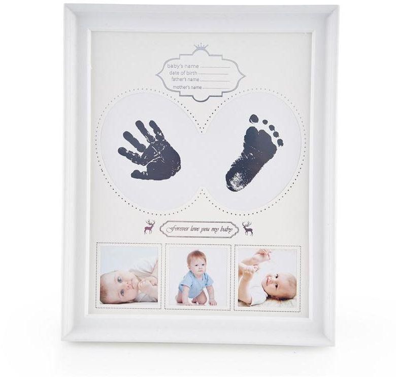 Baby Photo Frame Keepsake Handprint And Footprint Includes Safe Clean Touch Ink Pad For New Born Baby Memorable Gift Keepsake Box 